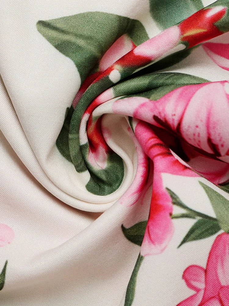 Robe midi bohème fleurie col V