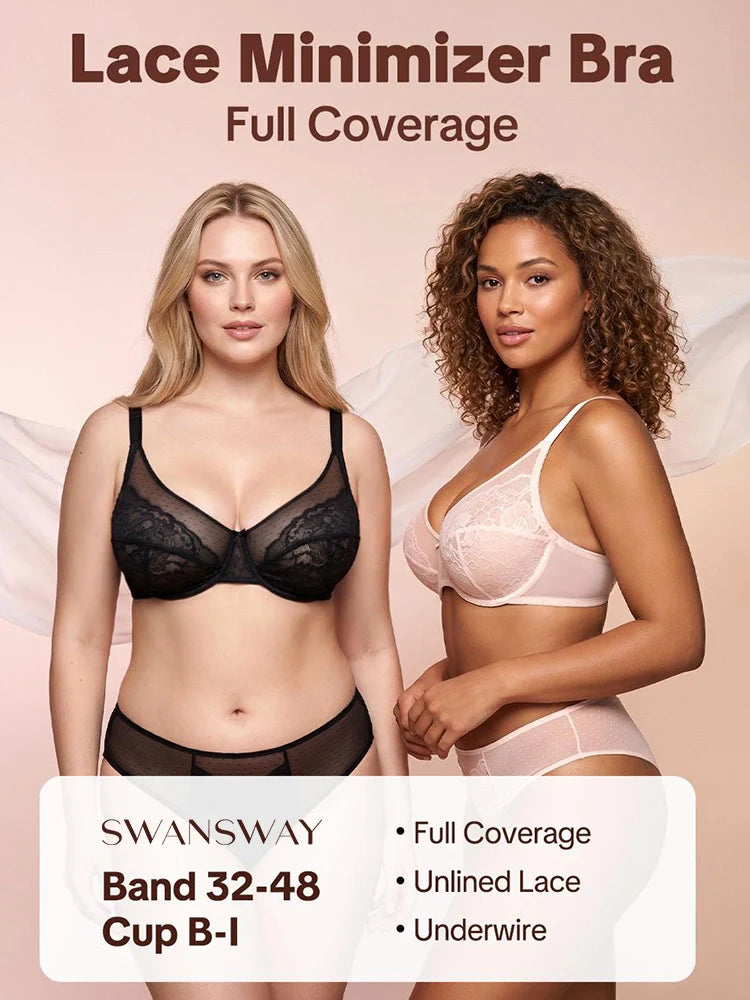 Soutien-gorge minimiseur en dentelle couvrant – maintien, galbe et effet lissant