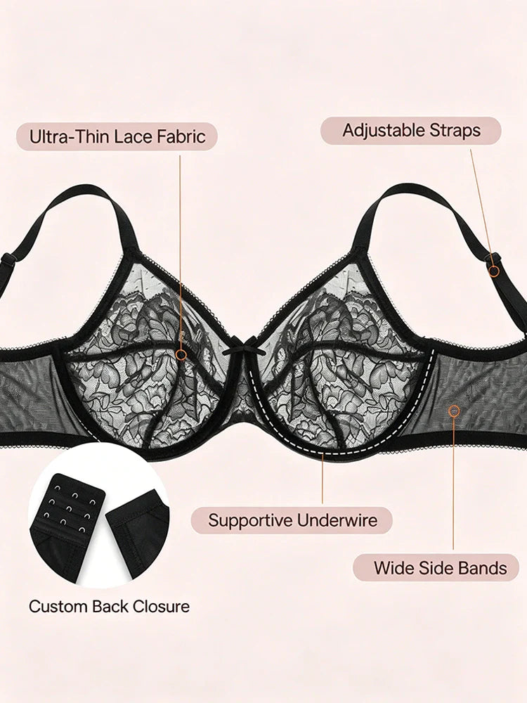 Soutien-gorge minimiseur en dentelle couvrant – maintien, galbe et effet lissant