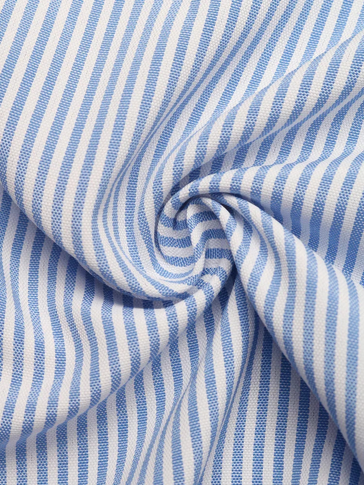Robe chemise longue à petites manches volantées