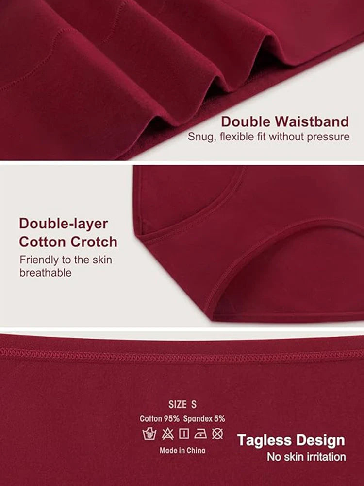 Culottes en coton taille haute couvrantes pour femme – lot de 5