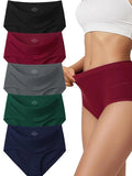 Culottes en coton taille haute couvrantes pour femme – lot de 5