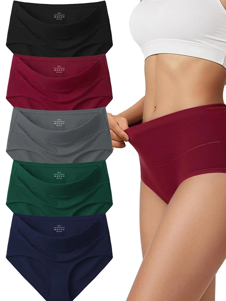 Culottes en coton taille haute couvrantes pour femme – lot de 5