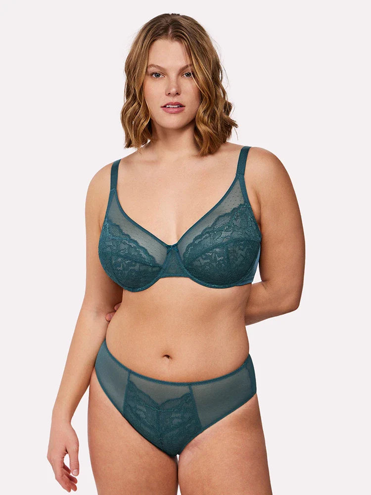 Soutien-gorge minimiseur en dentelle couvrant – maintien, galbe et effet lissant