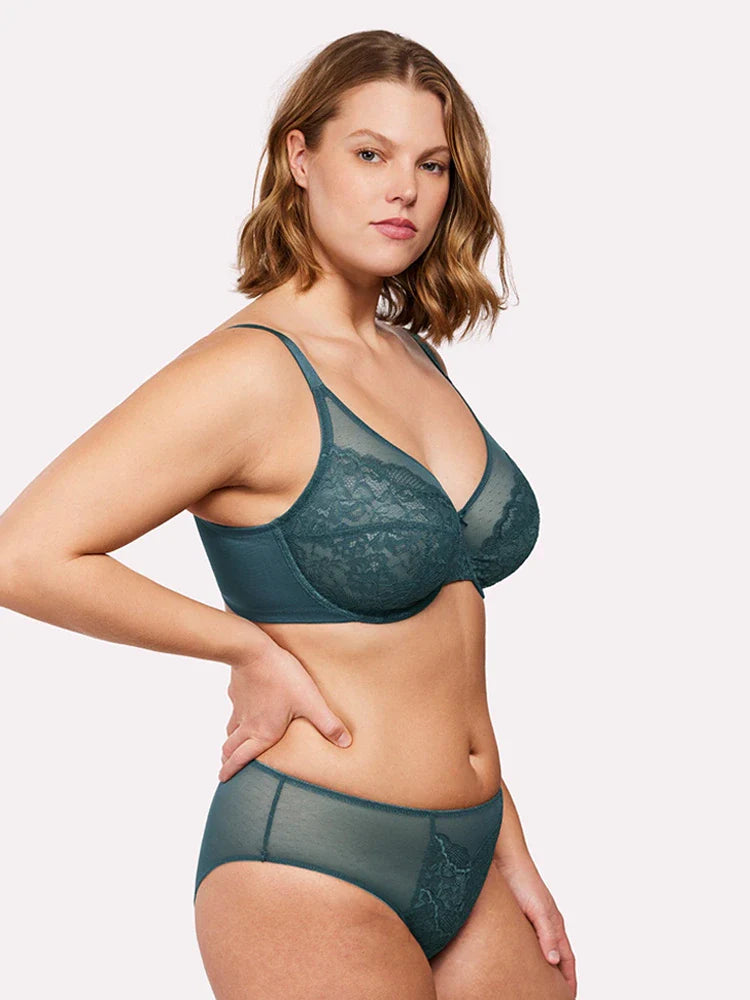 Soutien-gorge minimiseur en dentelle couvrant – maintien, galbe et effet lissant