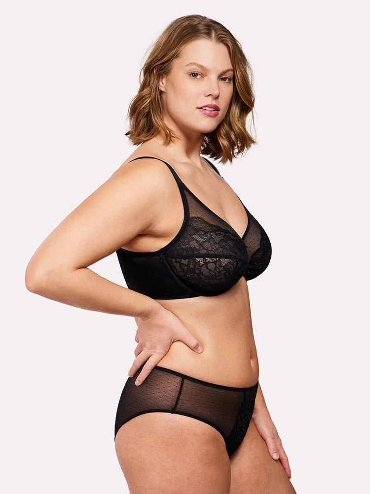 Soutien-gorge minimiseur en dentelle couvrant – maintien, galbe et effet lissant