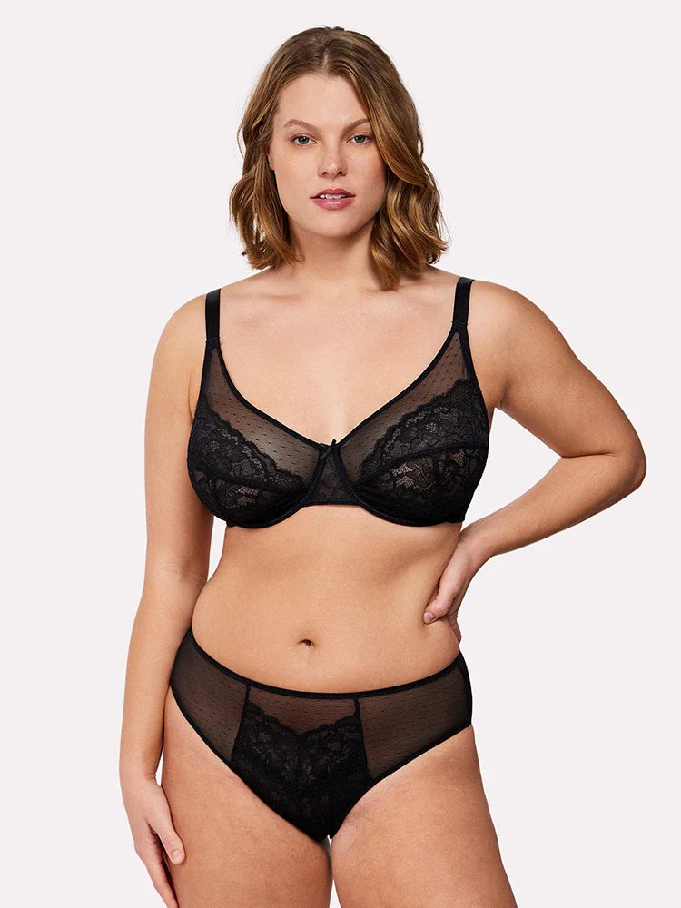 Soutien-gorge minimiseur en dentelle couvrant – maintien, galbe et effet lissant