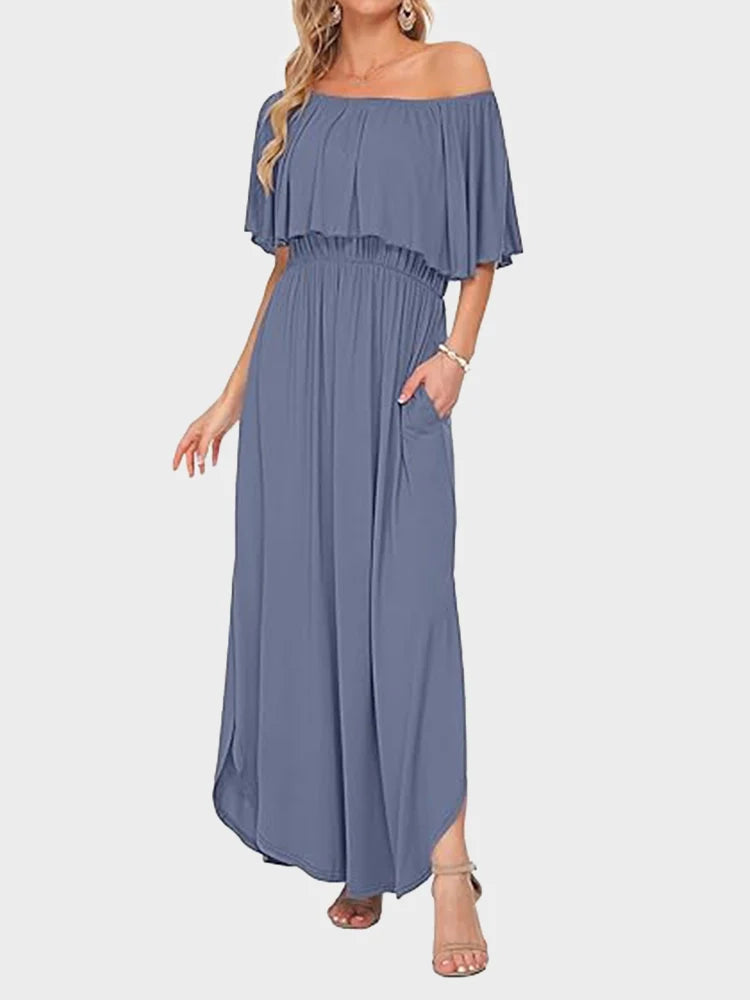 Robe longue épaules dénudées grande taille