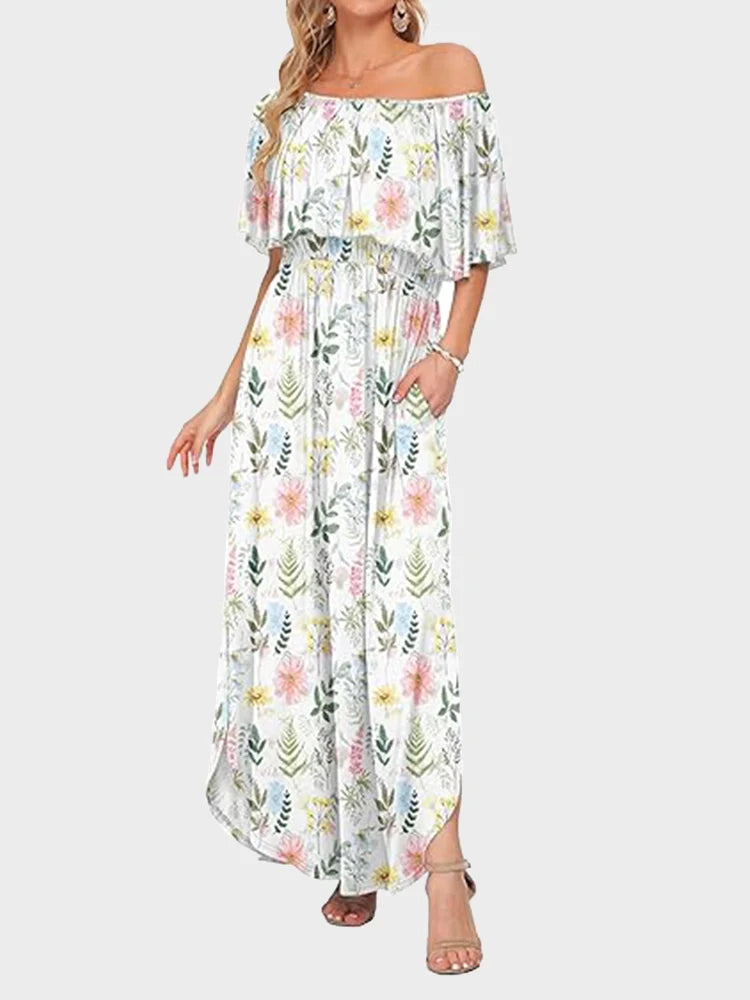 Robe longue épaules dénudées grande taille