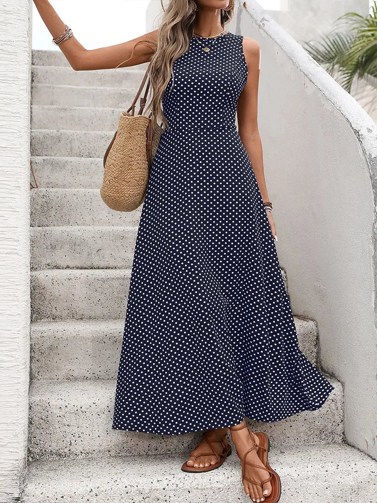 Robe dos nu à pois esprit vintage français
