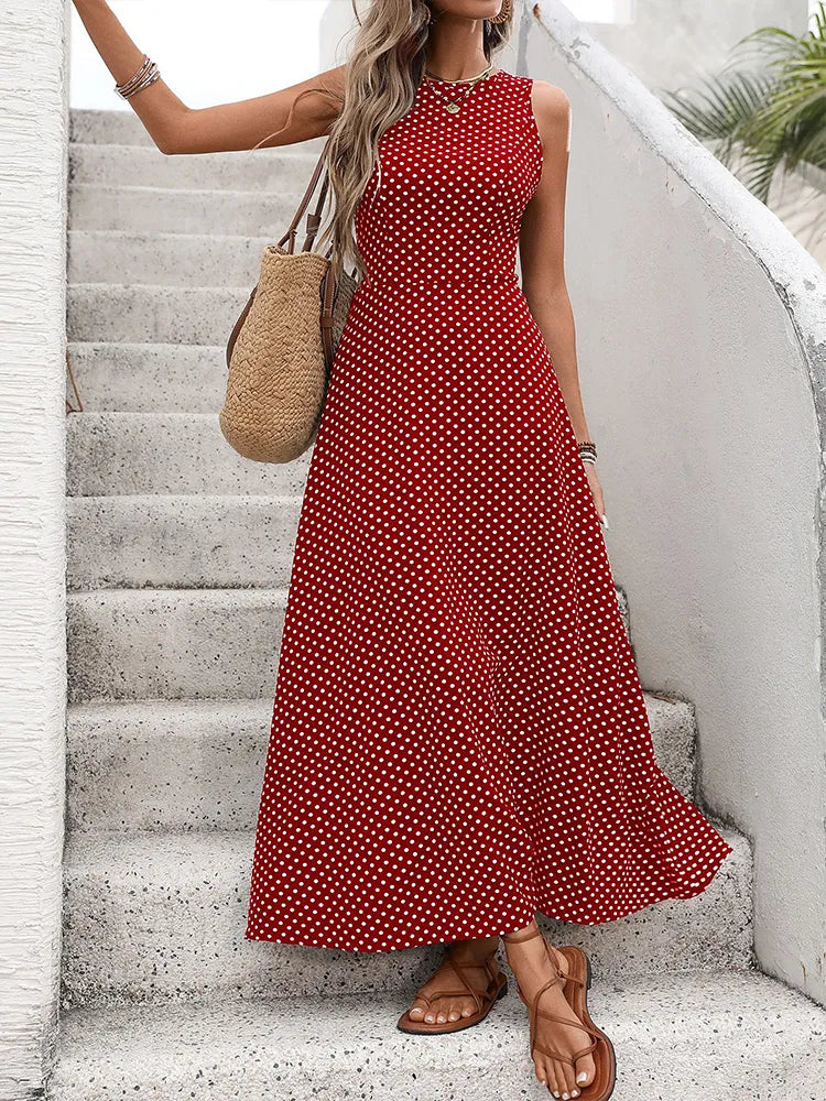 Robe dos nu à pois esprit vintage français