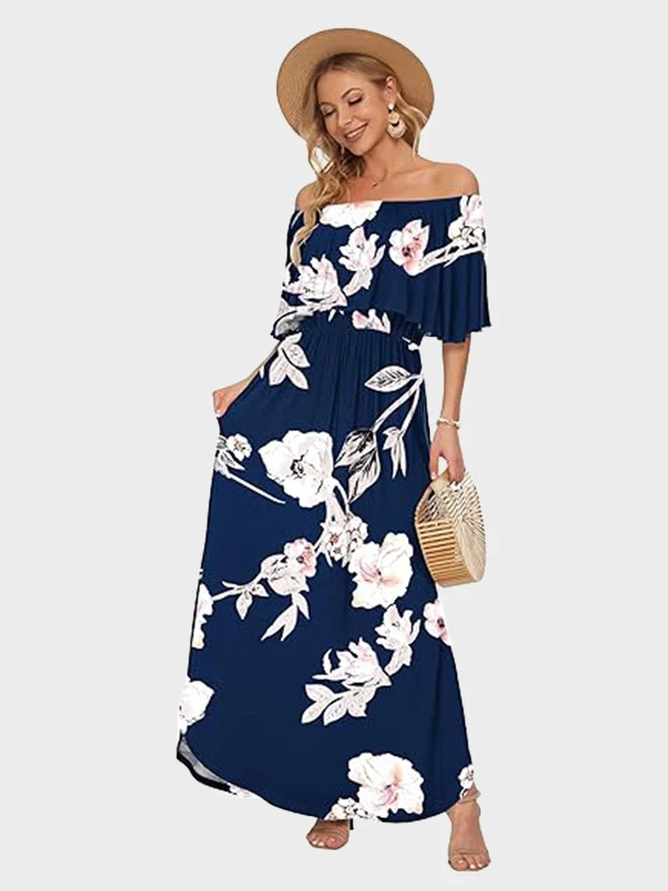 Robe longue épaules dénudées grande taille