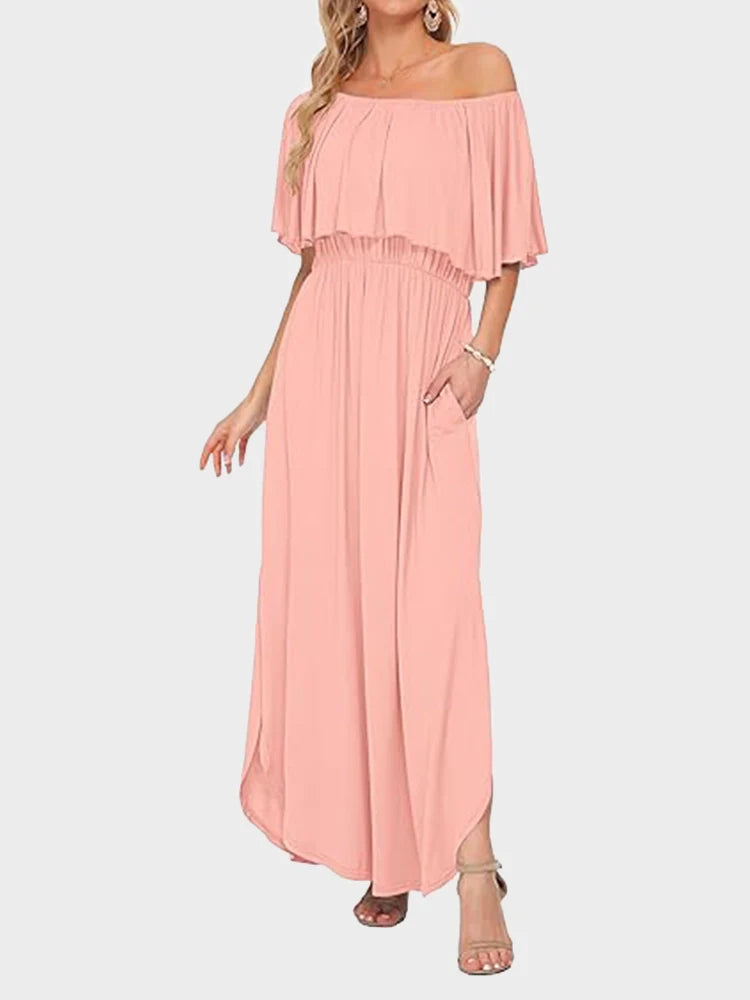 Robe longue épaules dénudées grande taille