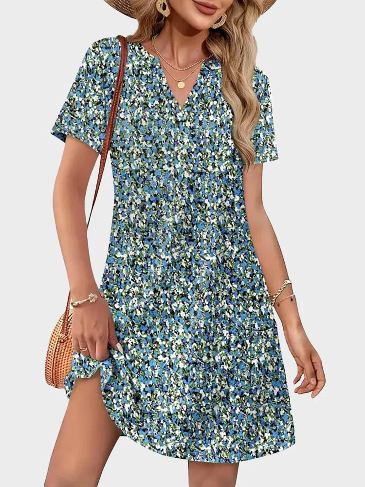 Robe d’été col V esprit vacances