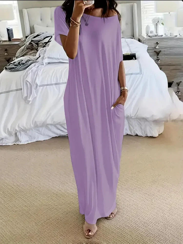 Chemise de nuit tie-dye papillons & cœurs avec poches