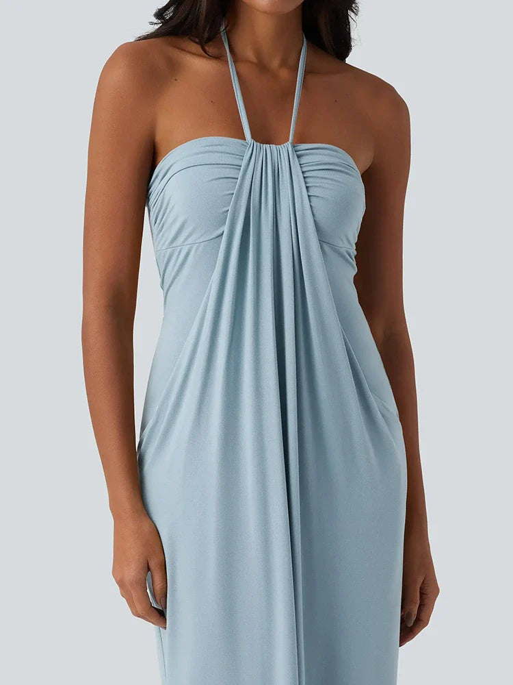 Robe longue d’été à dos noué