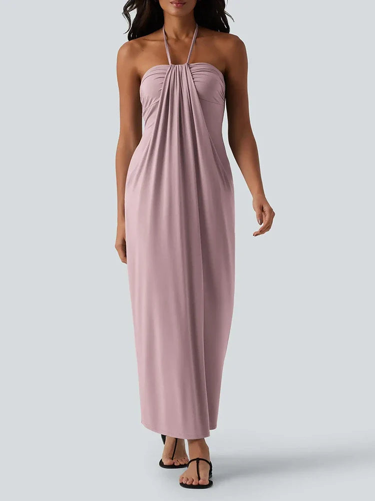 Robe longue d’été à dos noué