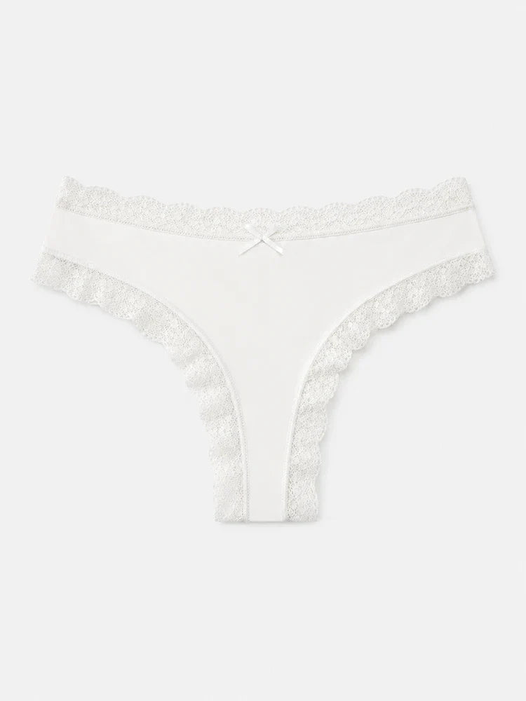 Lot de 7 strings en dentelle imprimé léopard