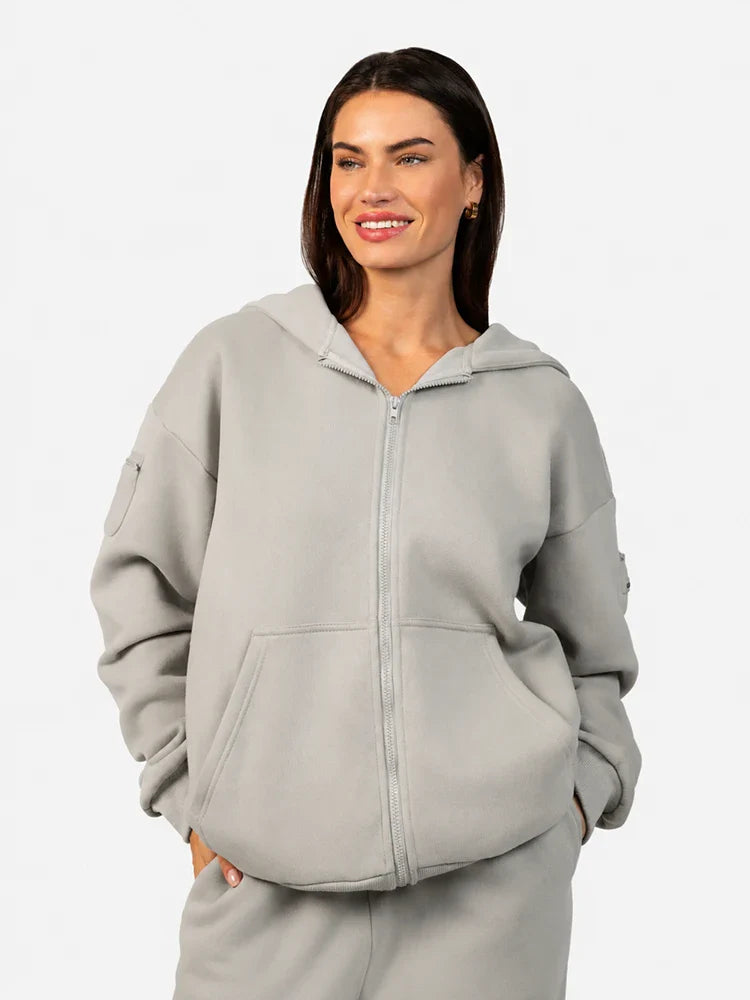 Sweat à capuche zippé oversize Essential