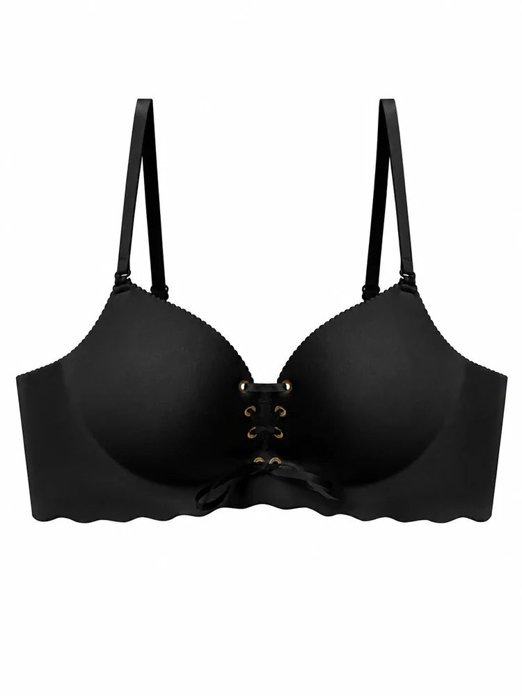 Soutien-gorge push-up sans armatures à laçage ajustable