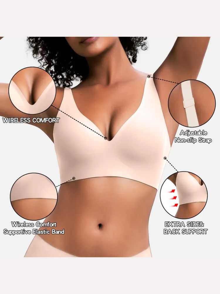 Soutien-gorge gel sans coutures ni armatures – Push-up col V plongeant