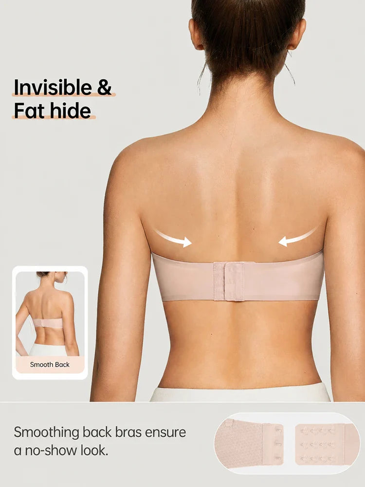 Soutien-gorge push-up bandeau sans coutures ni armatures effet jelly