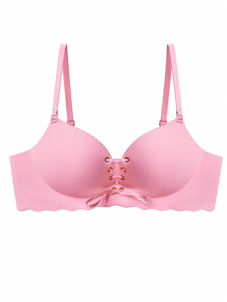 Soutien-gorge push-up sans armatures à laçage ajustable
