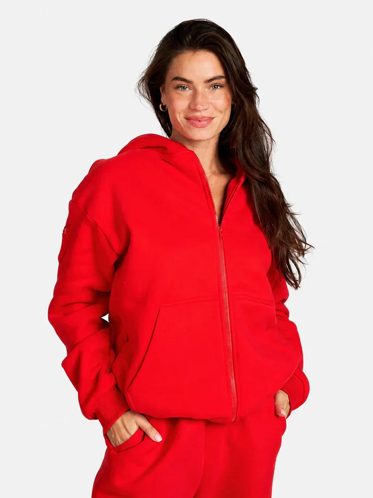 Sweat à capuche zippé oversize Essential