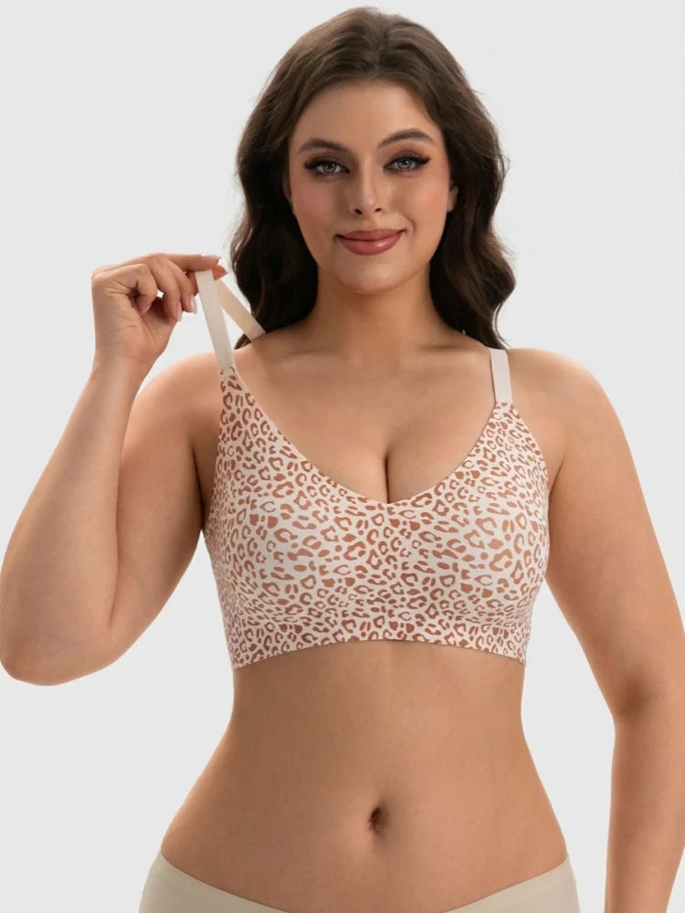 Soutien-gorge push-up sans armatures col V plongeant dos dentelle