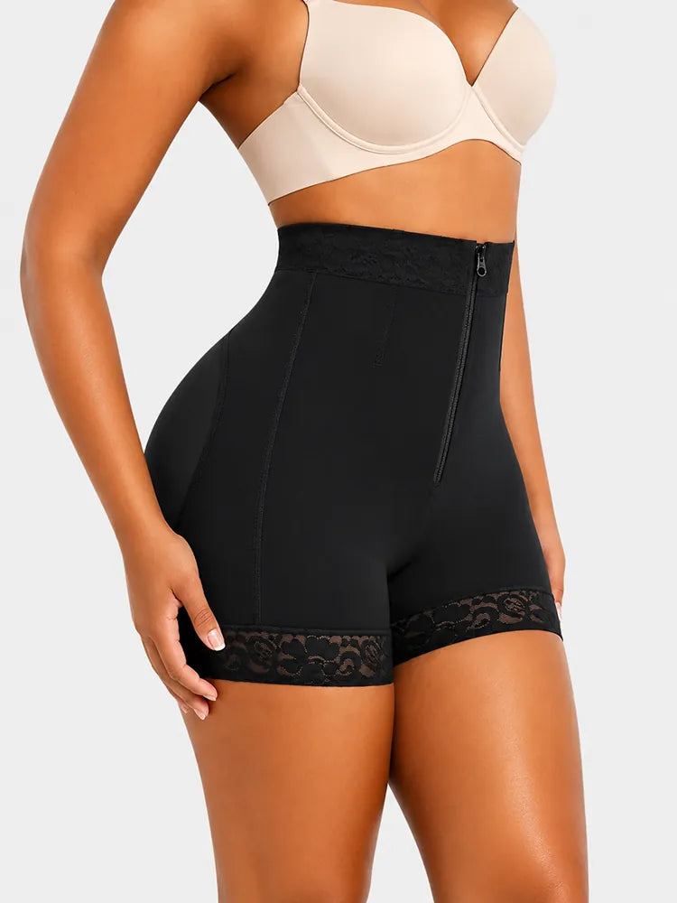 Short gainant taille haute effet ventre plat