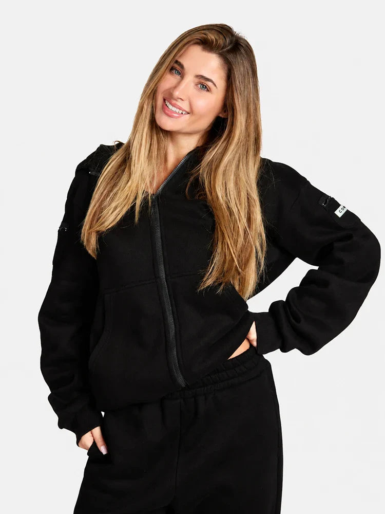 Sweat à capuche zippé oversize Essential