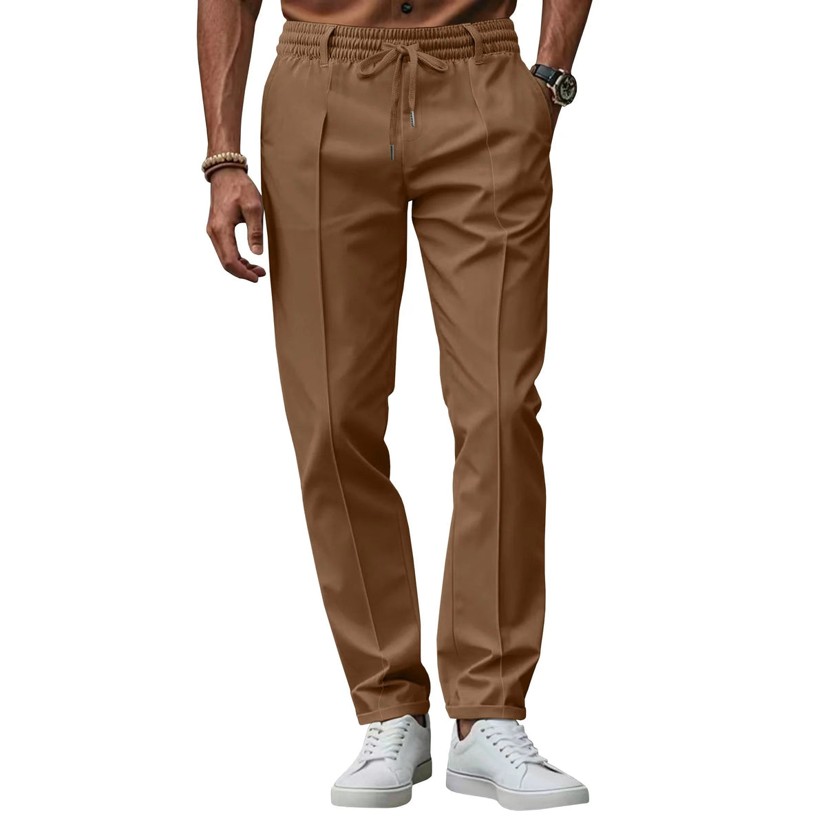 Pantalon coupe slim à cordon de serrage - Maison Flavigny