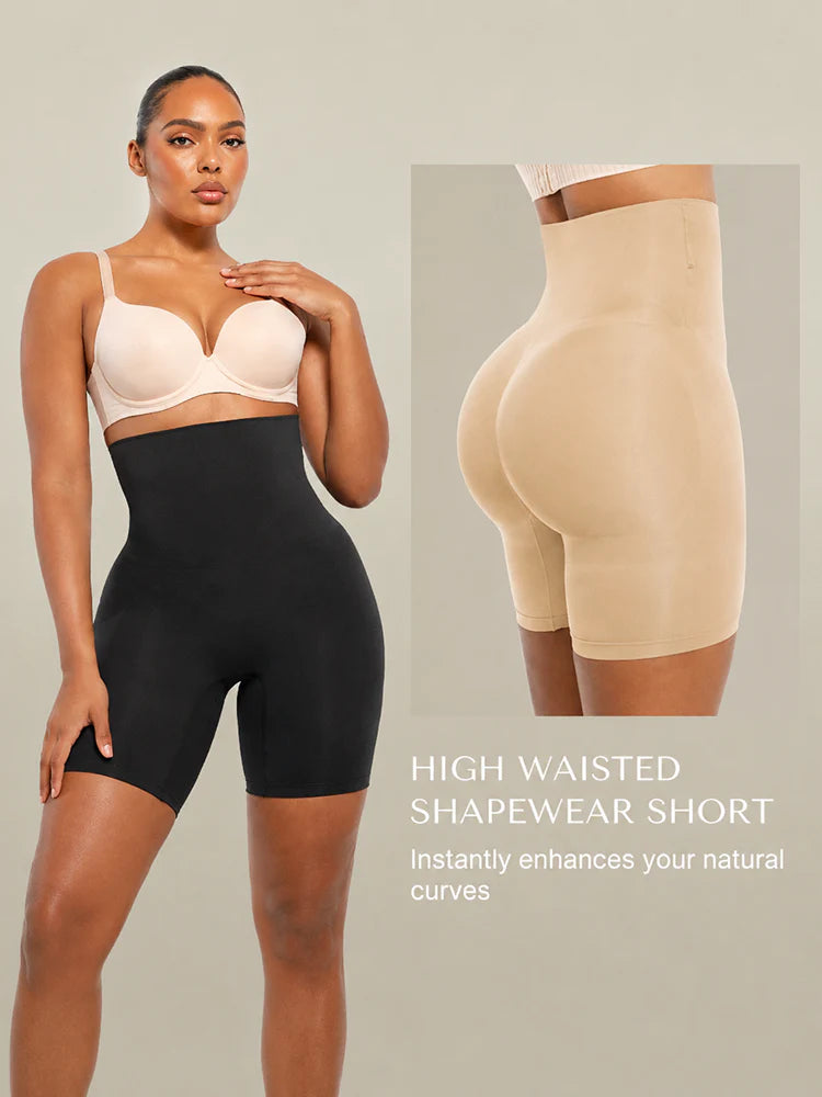 Short gainant sans coutures taille haute effet push-up