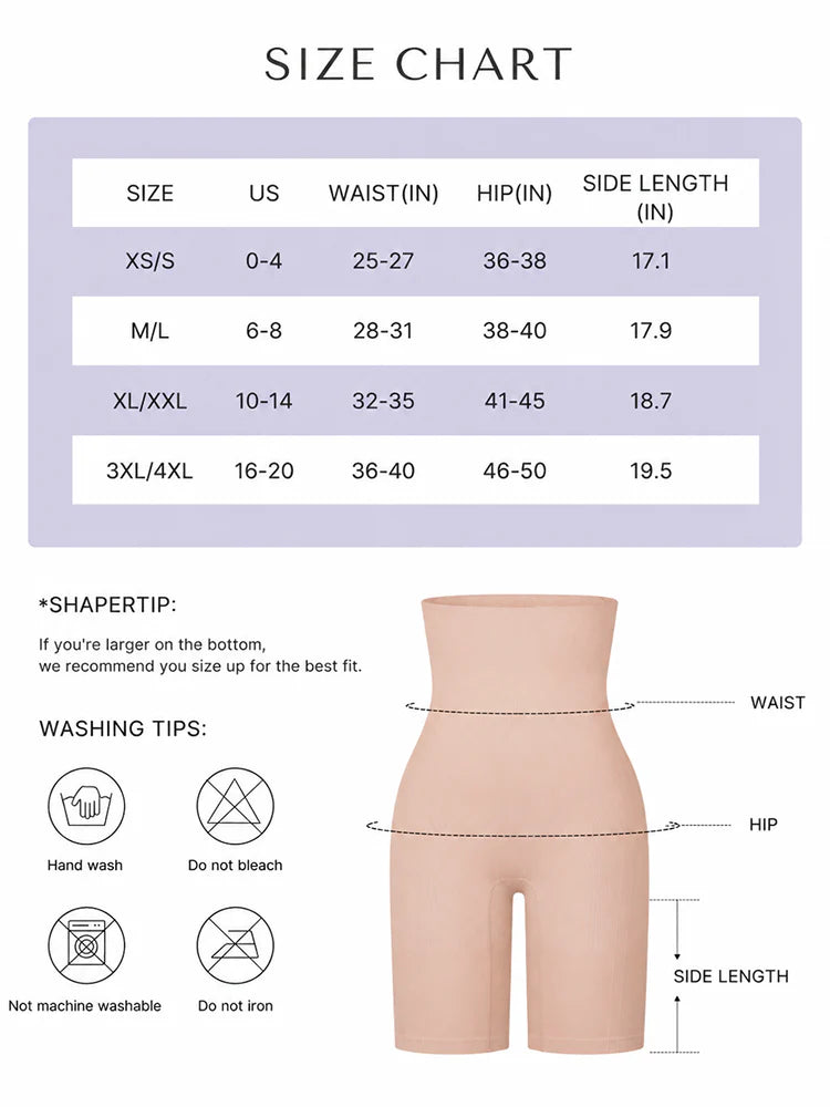 Short gainant sans coutures taille haute effet push-up