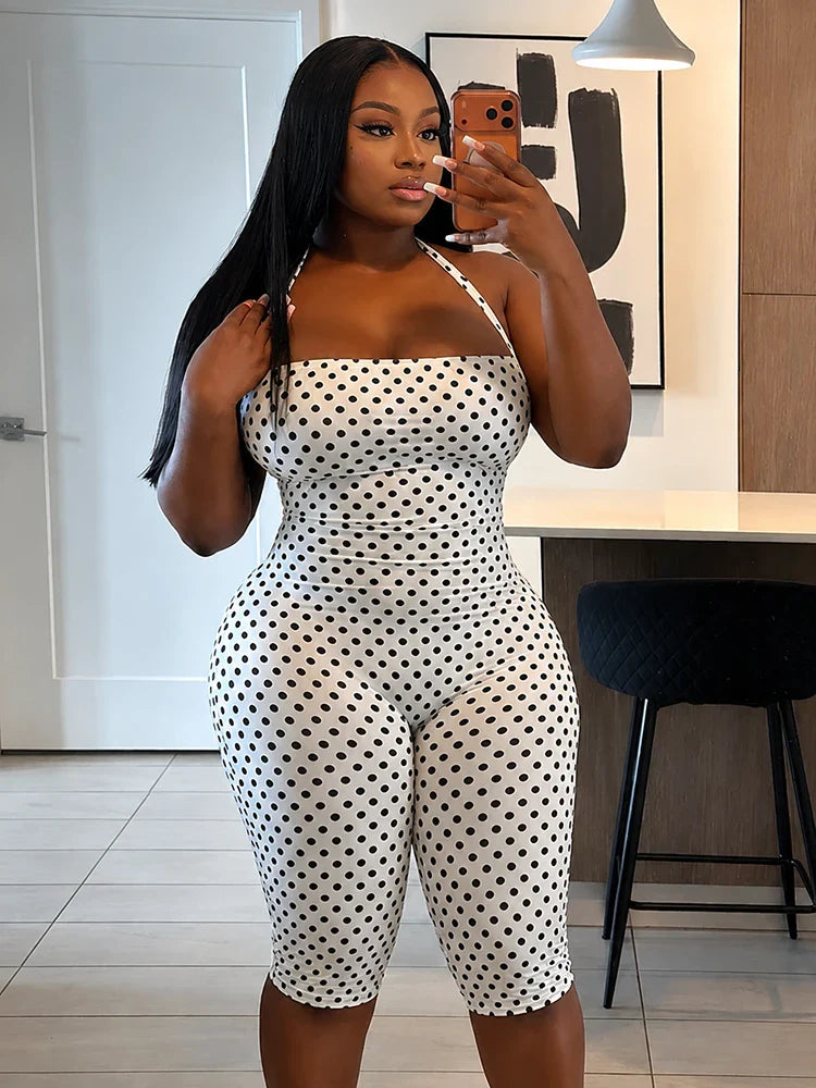 Combinaison licou à pois vintage – Coupe ajustée flatteuse