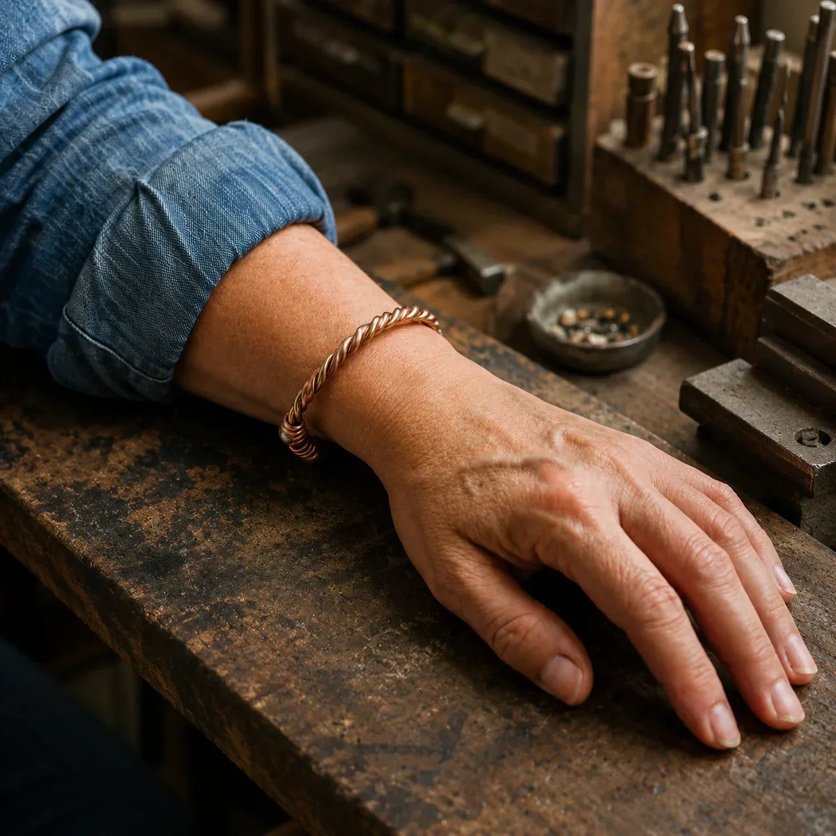 Bracelet en cuivre River - Maison Flavigny