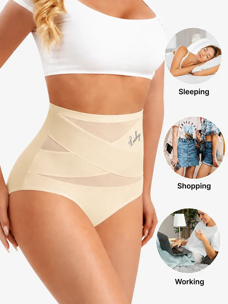 Lot de 4 strings taille haute en tulle