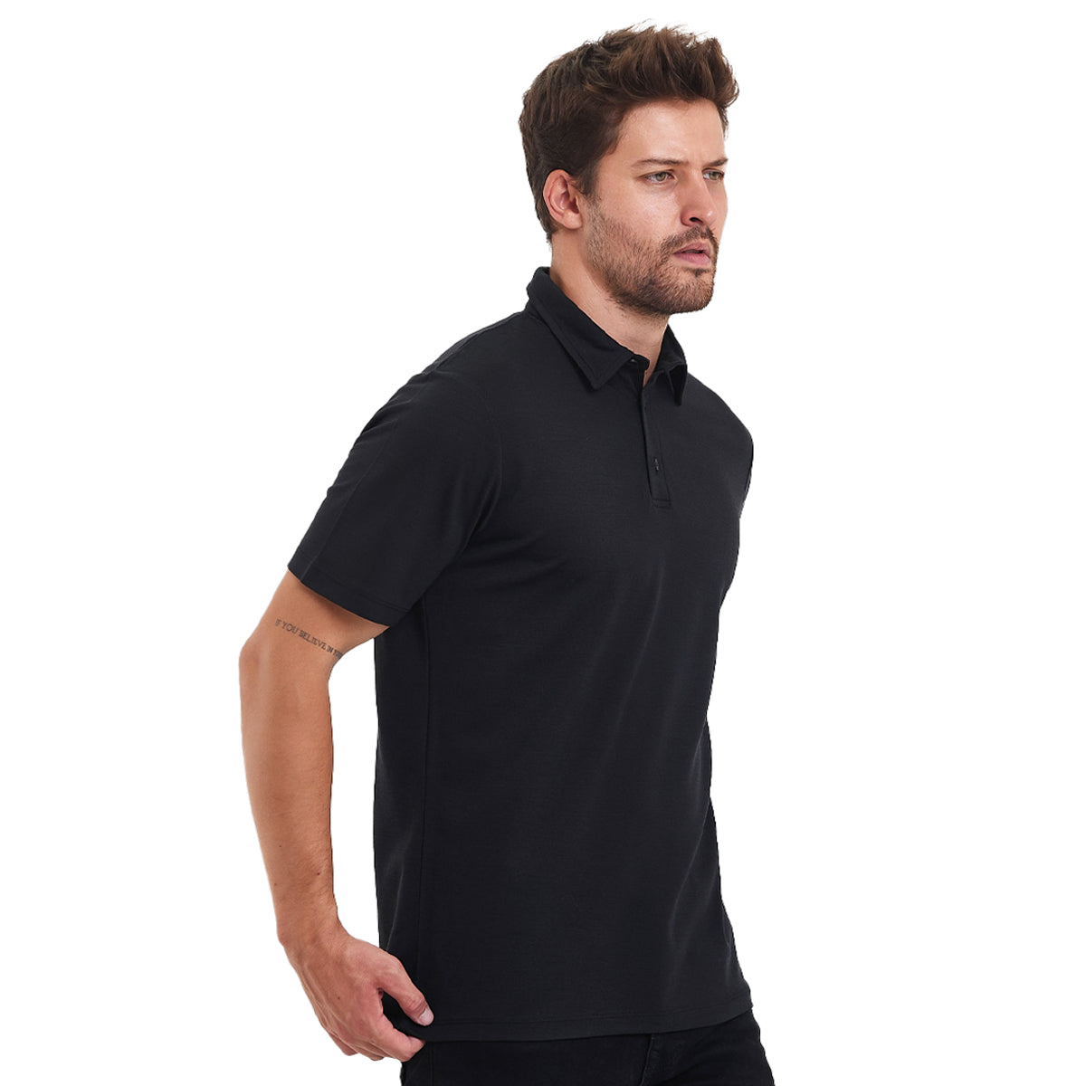 Polo décontracté en laine mérinos - Maison Flavigny