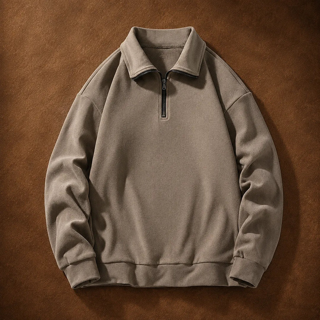 Sweat-shirt moderne à col zippé - Maison Flavigny