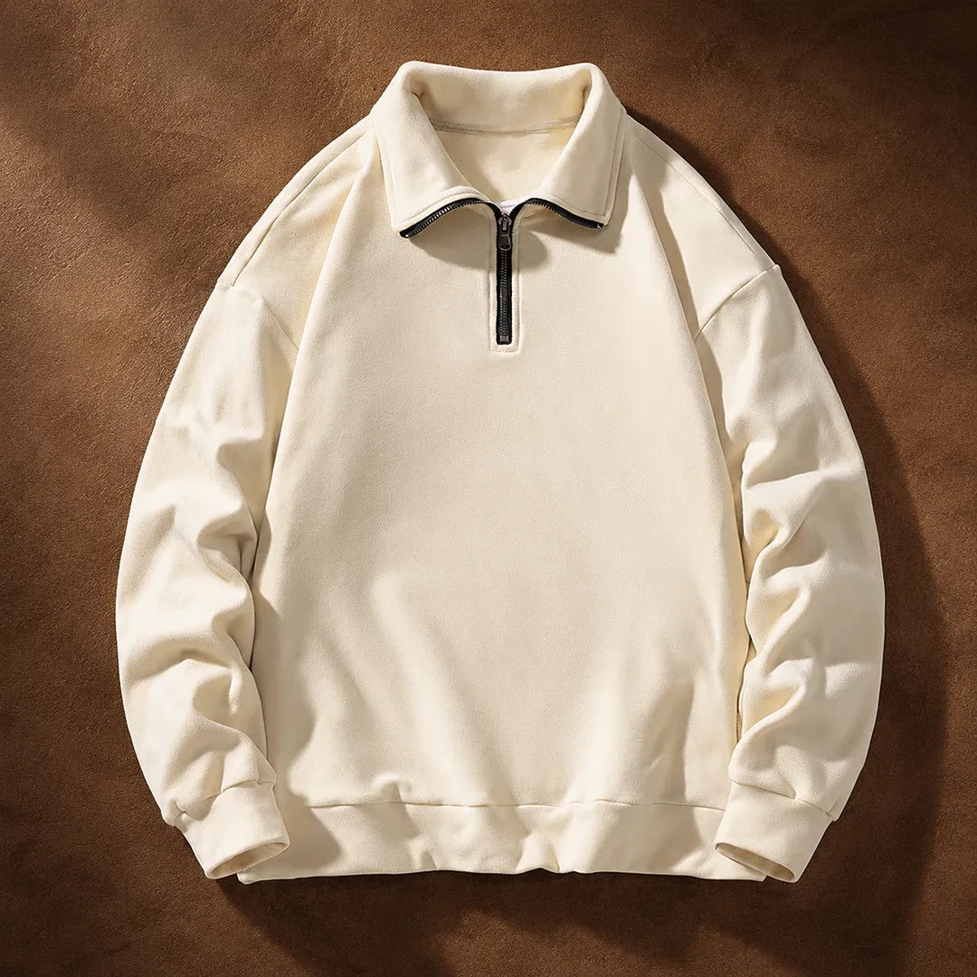 Sweat-shirt moderne à col zippé - Maison Flavigny