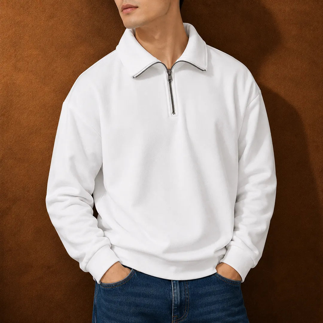 Sweat-shirt moderne à col zippé - Maison Flavigny