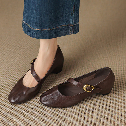 Babies rondes en cuir Quira - Maison Flavigny