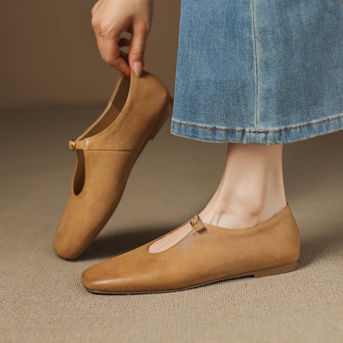 Babies en cuir Elspeth - Maison Flavigny