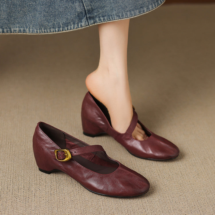 Babies rondes en cuir Quira - Maison Flavigny