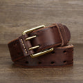 Ceinture à double ardillon en cuir - Maison Flavigny