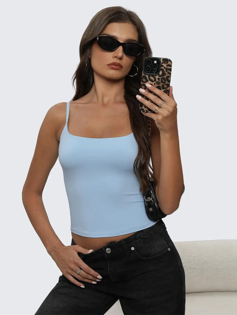 Caraco femme col carré double épaisseur extensible