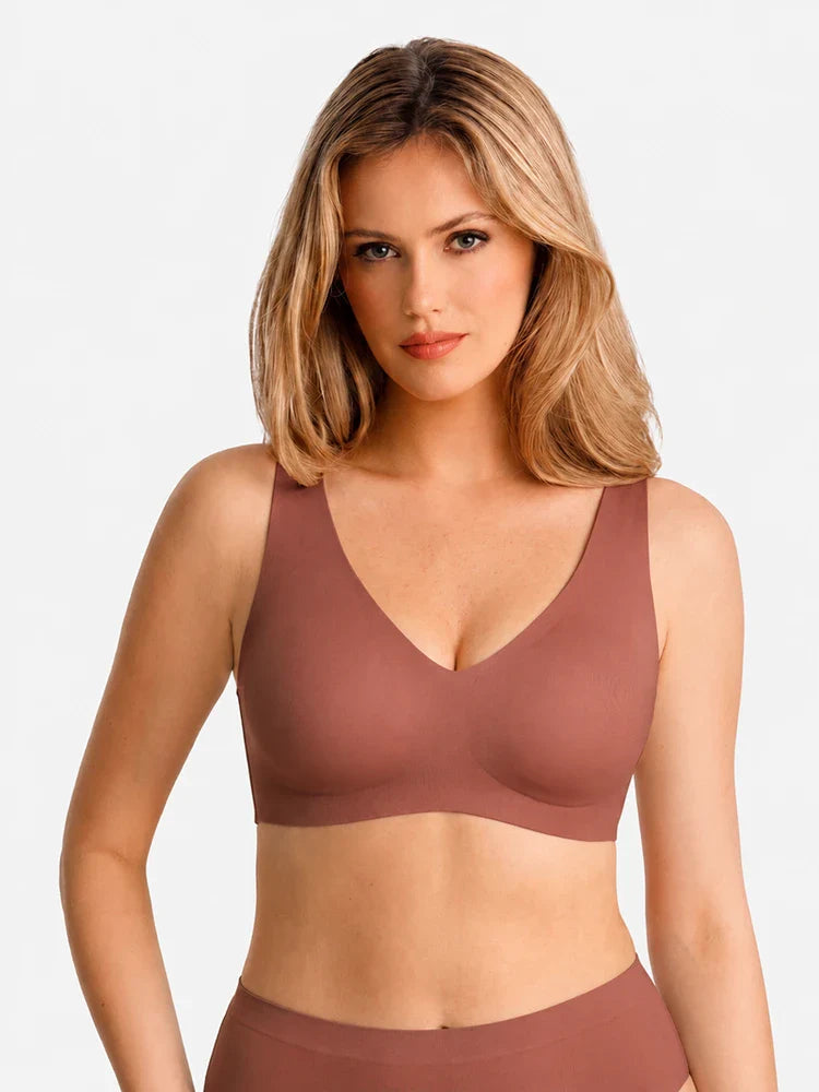 Soutien-gorge gel sans coutures ni armatures – Push-up col V plongeant
