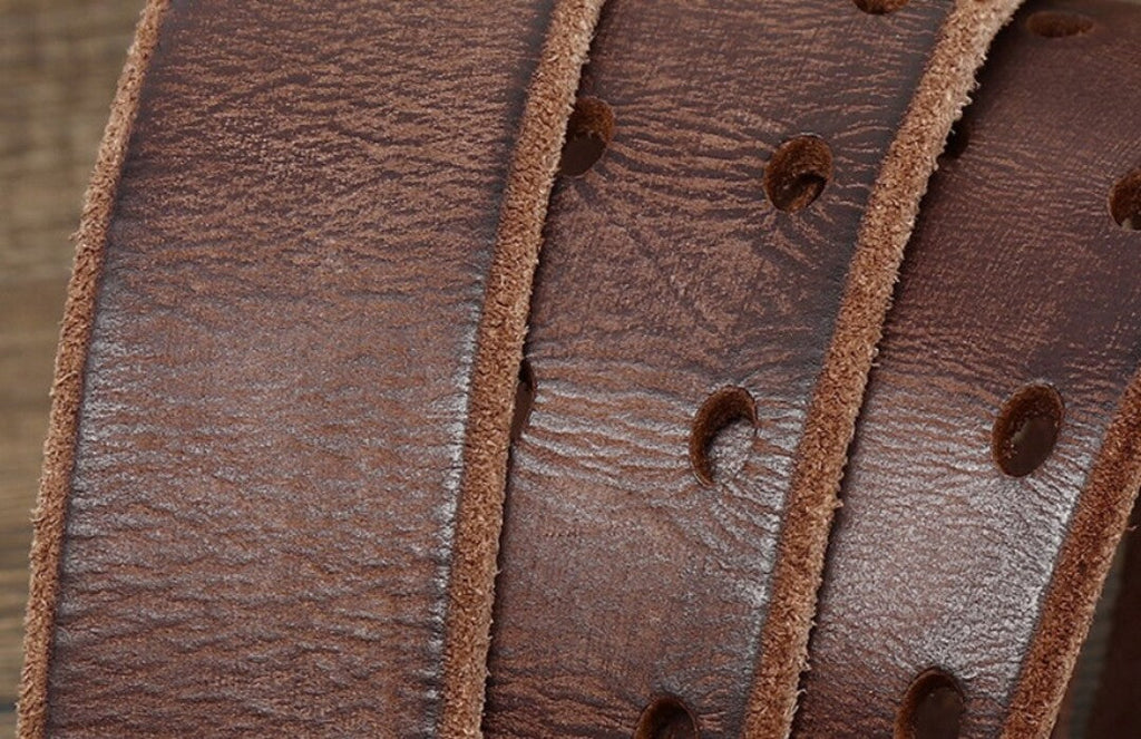 Ceinture à double ardillon en cuir - Maison Flavigny