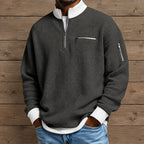 Pull à col zippé Structured - Maison Flavigny