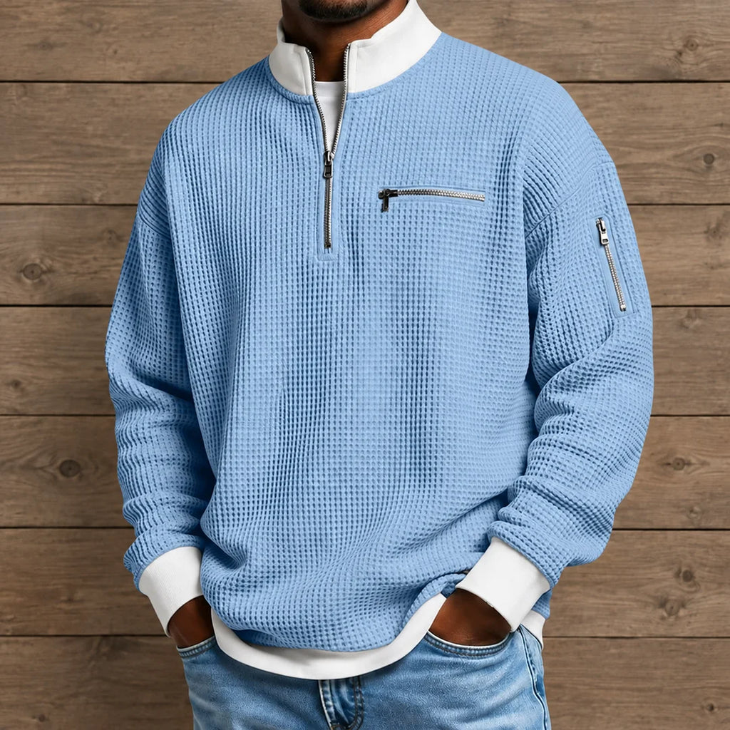 Pull à col zippé Structured - Maison Flavigny
